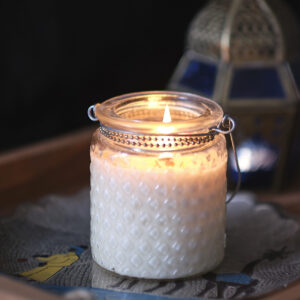 Unscented, Single-wick Candle, Decorative Glass Jar